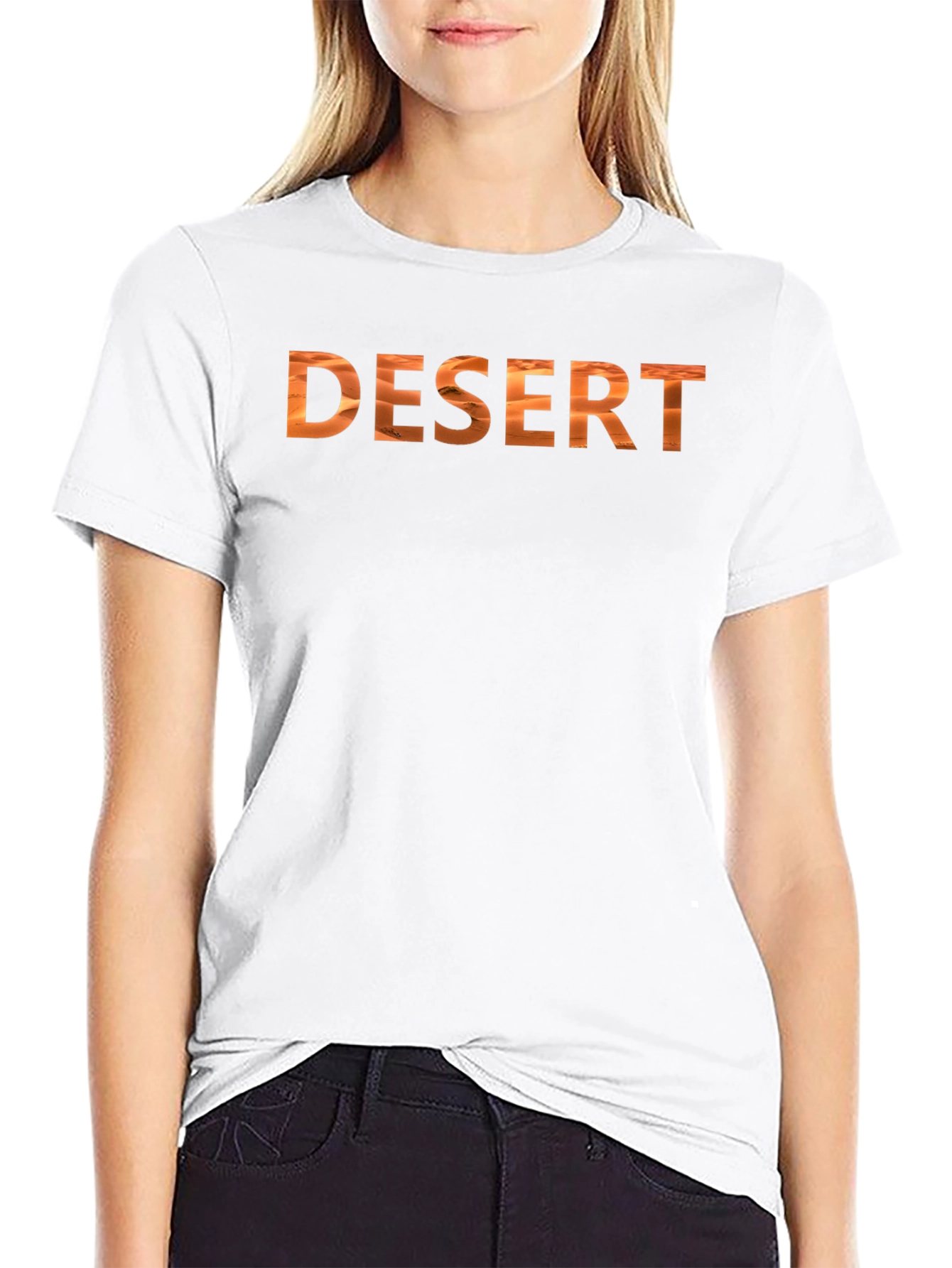 Desert Graphic Tee - Sand Dune Design Black T-Shirt