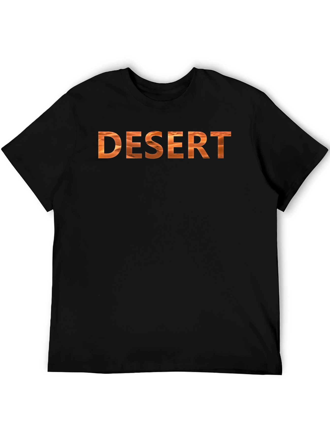 Desert Graphic Tee - Sand Dune Design Black T-Shirt