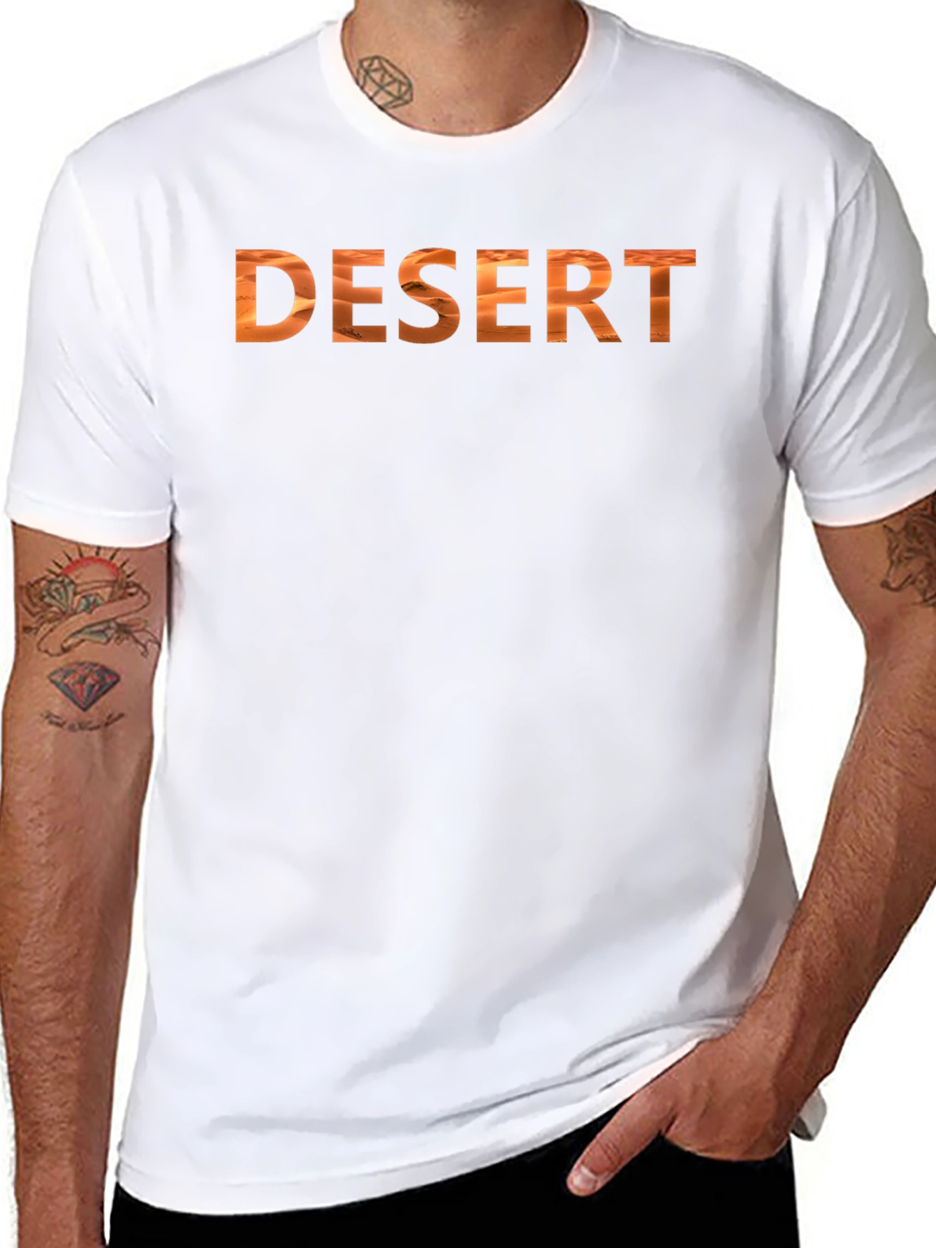 Desert Graphic Tee - Sand Dune Design Black T-Shirt