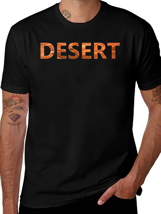 Desert Graphic Tee - Sand Dune Design Black T-Shirt