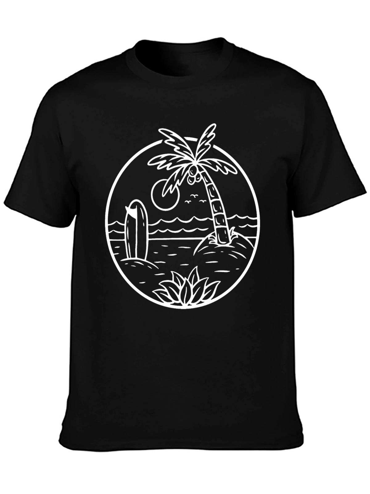 Tropical Beach Graphic T-Shirt