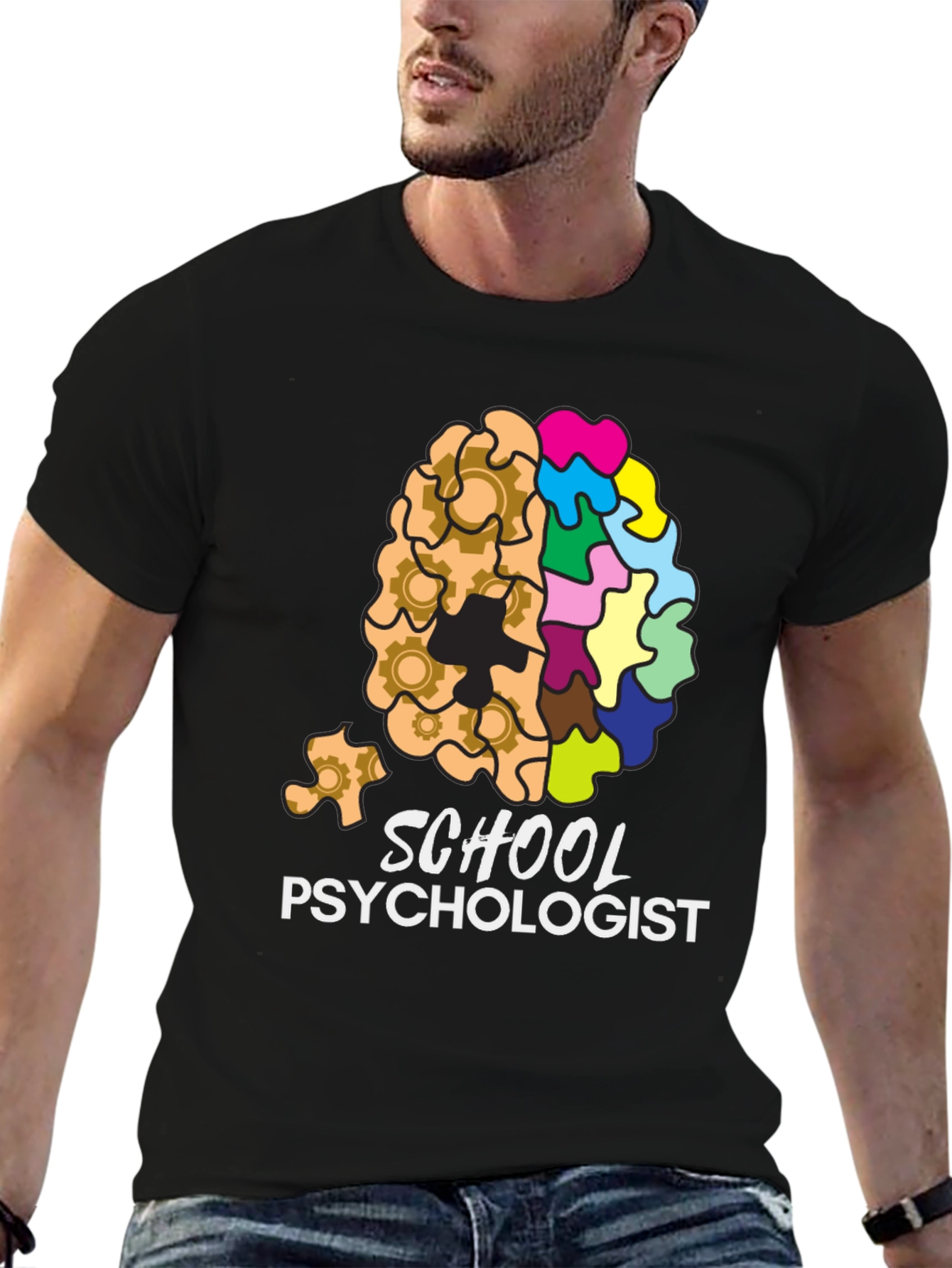 School Psychologist Brain Gear Puzzle T-Shirt