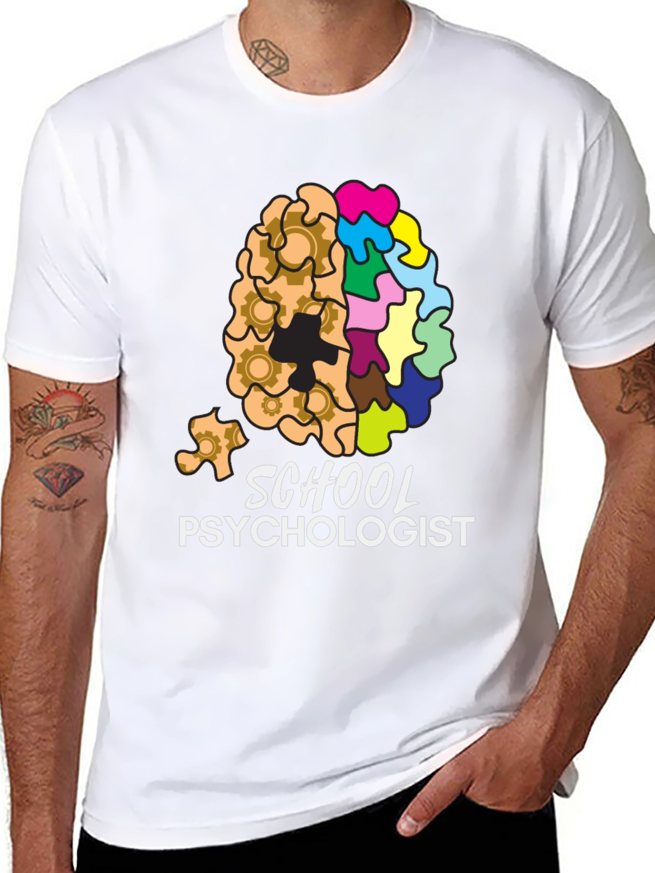 School Psychologist Brain Gear Puzzle T-Shirt