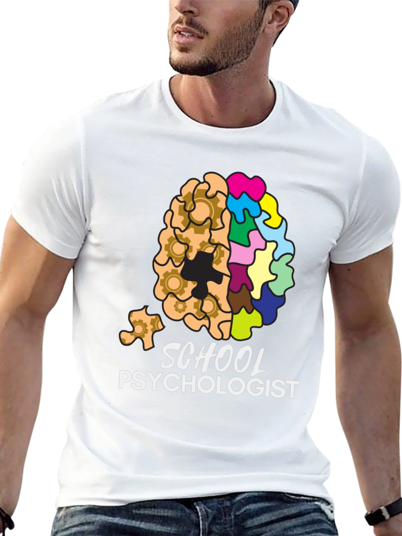School Psychologist Brain Gear Puzzle T-Shirt