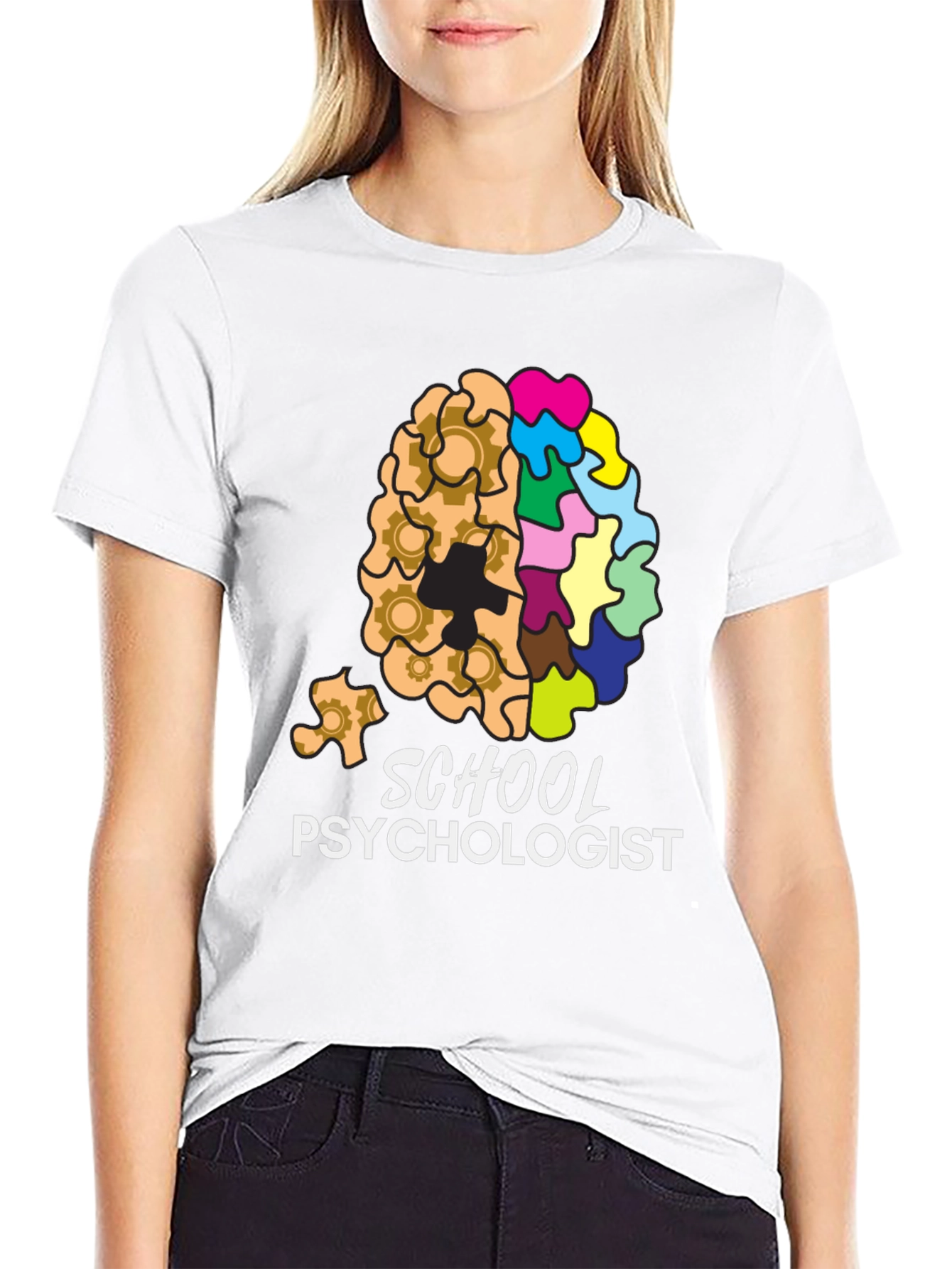 School Psychologist Brain Gear Puzzle T-Shirt