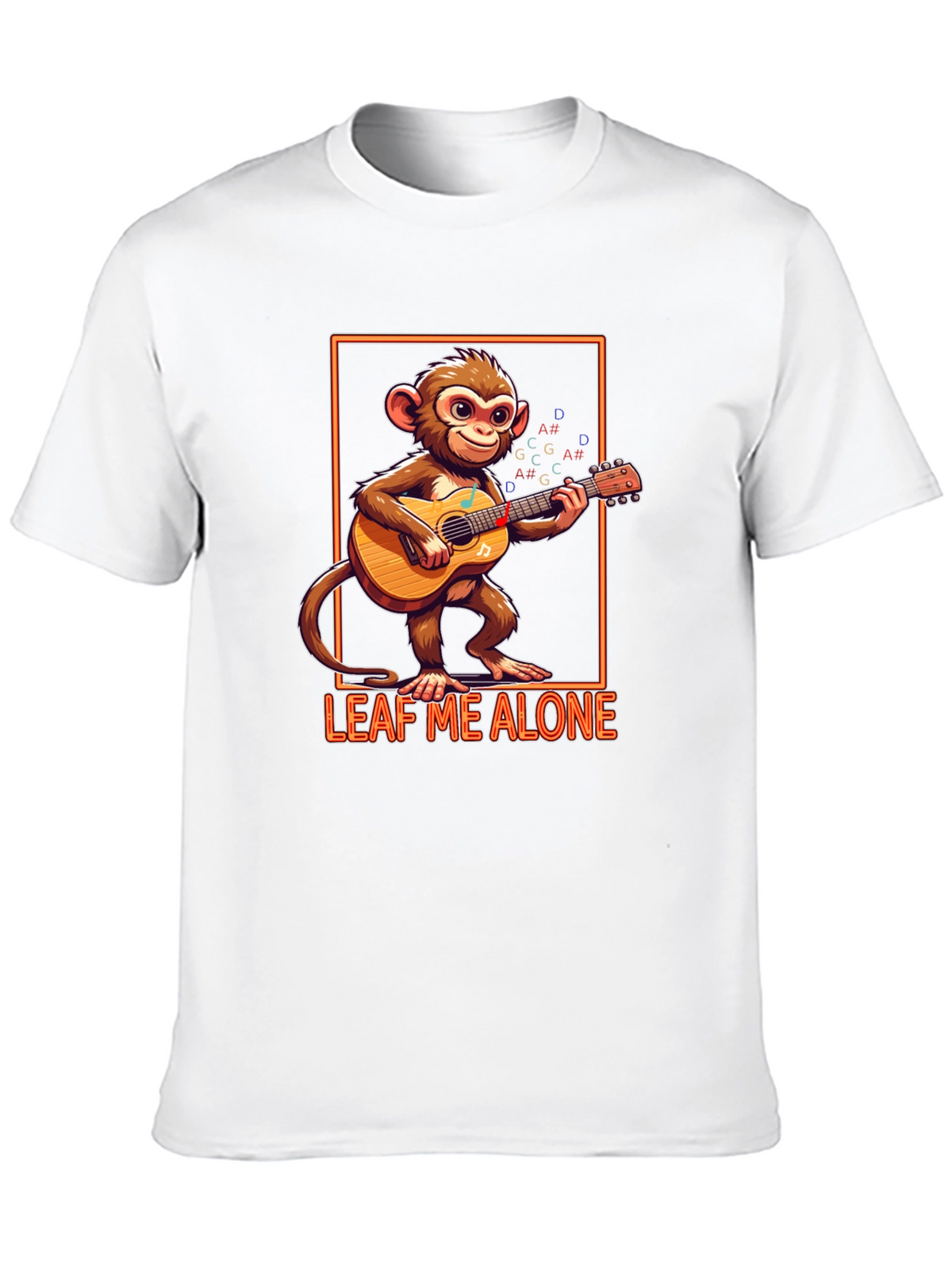 Funny Monkey Playing Guitar Graphic T-Shirt