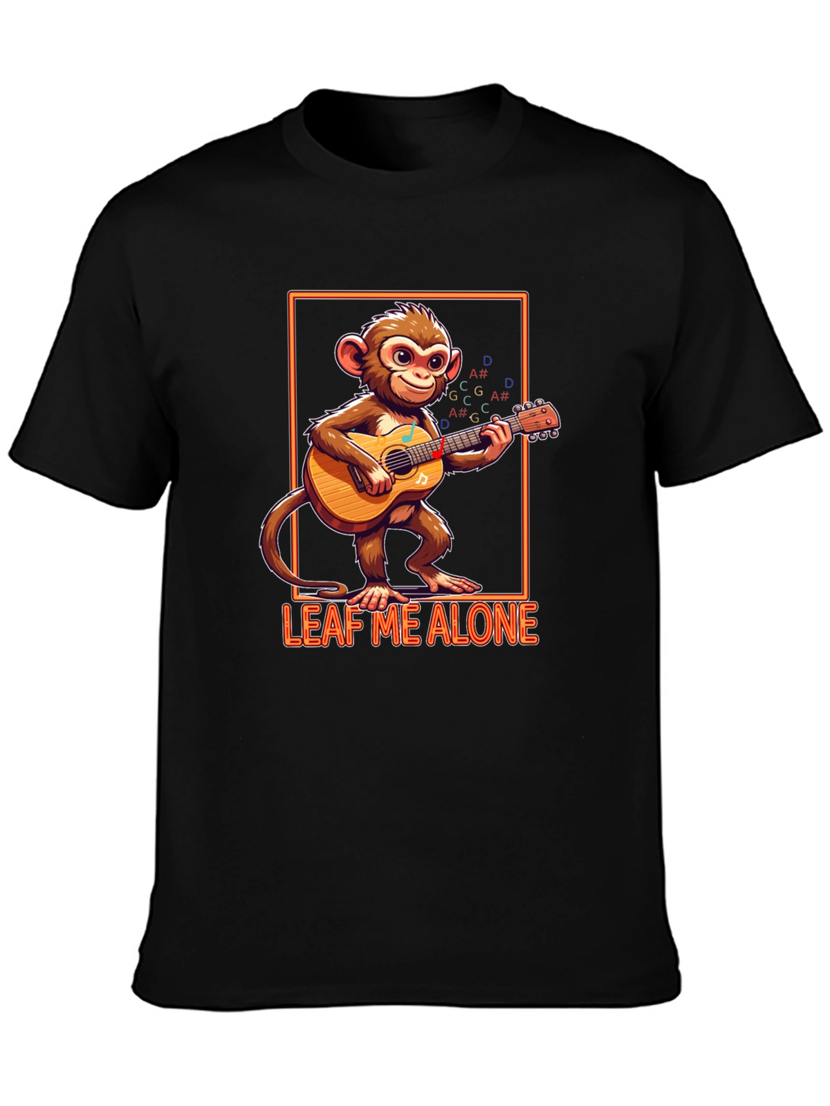 Funny Monkey Playing Guitar Graphic T-Shirt