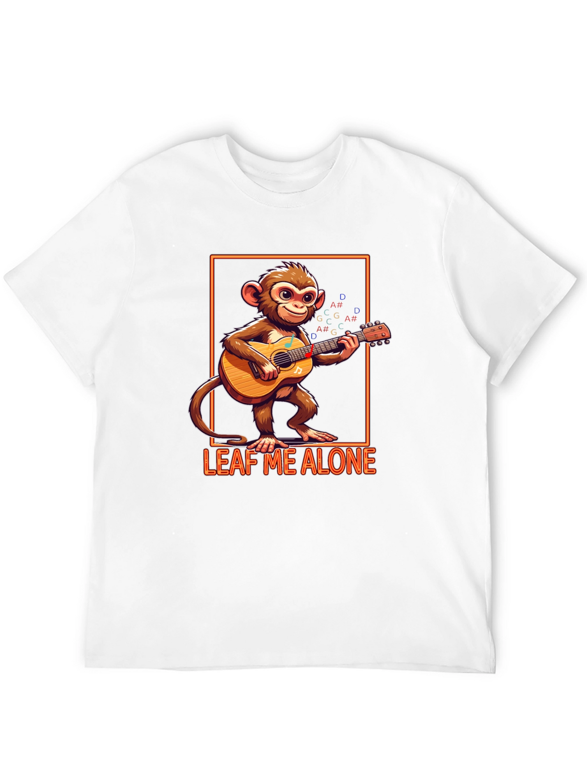 Funny Monkey Playing Guitar Graphic T-Shirt