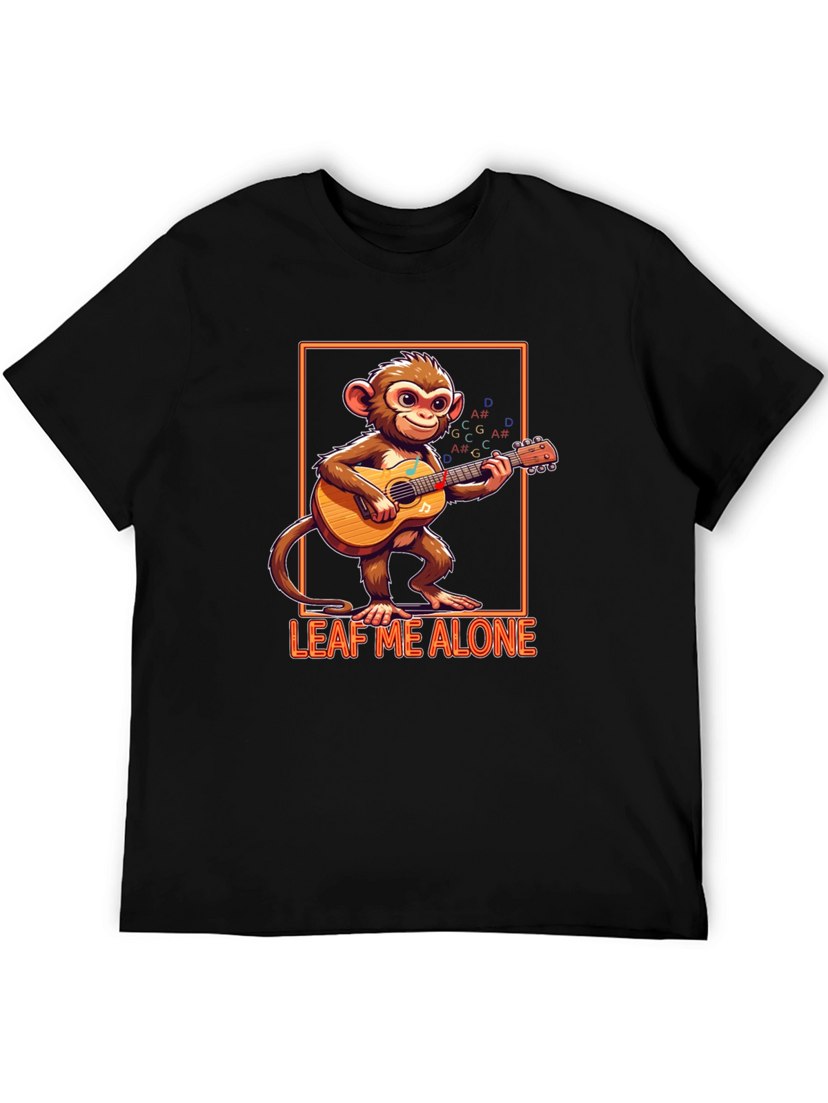 Funny Monkey Playing Guitar Graphic T-Shirt