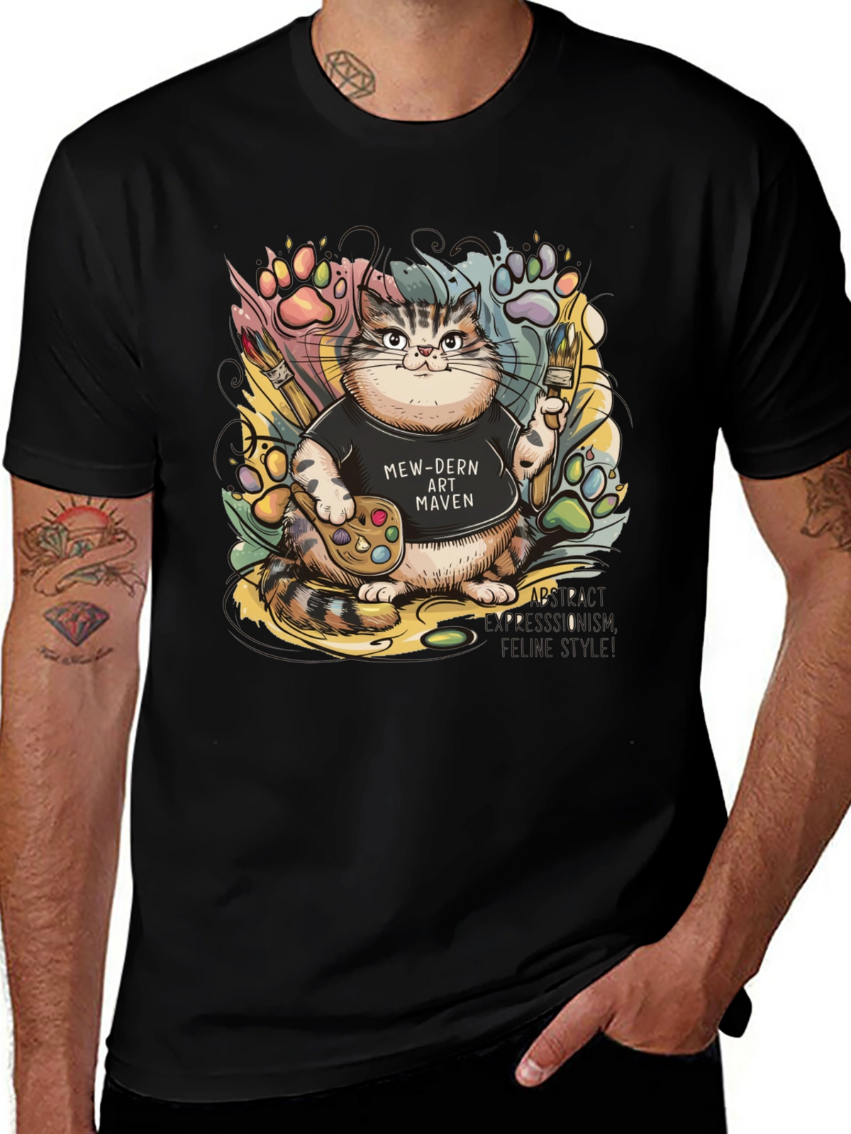 Mew-dern Art Maven T-Shirt - Cat Lover Tee
