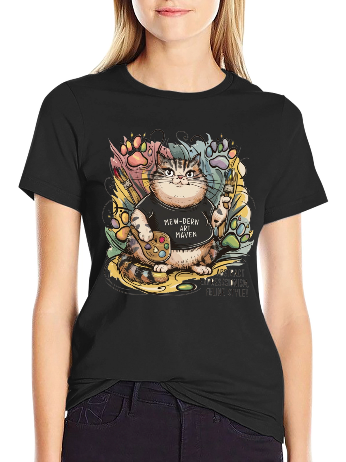 Mew-dern Art Maven T-Shirt - Cat Lover Tee
