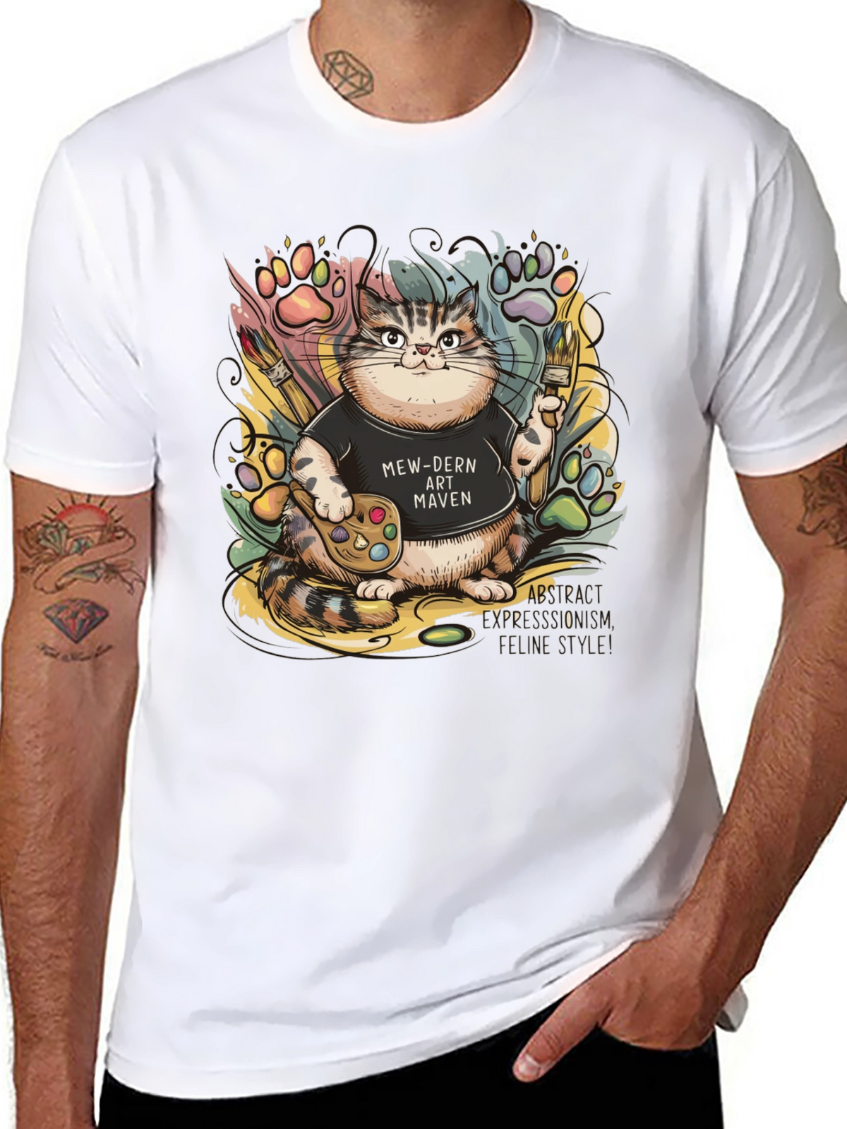 Mew-dern Art Maven T-Shirt - Cat Lover Tee