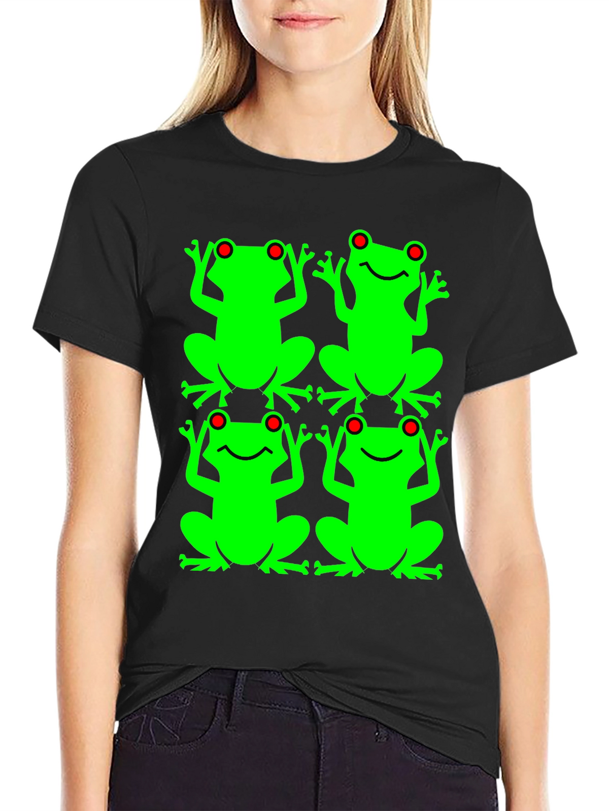 Frog Pattern Graphic T-Shirt