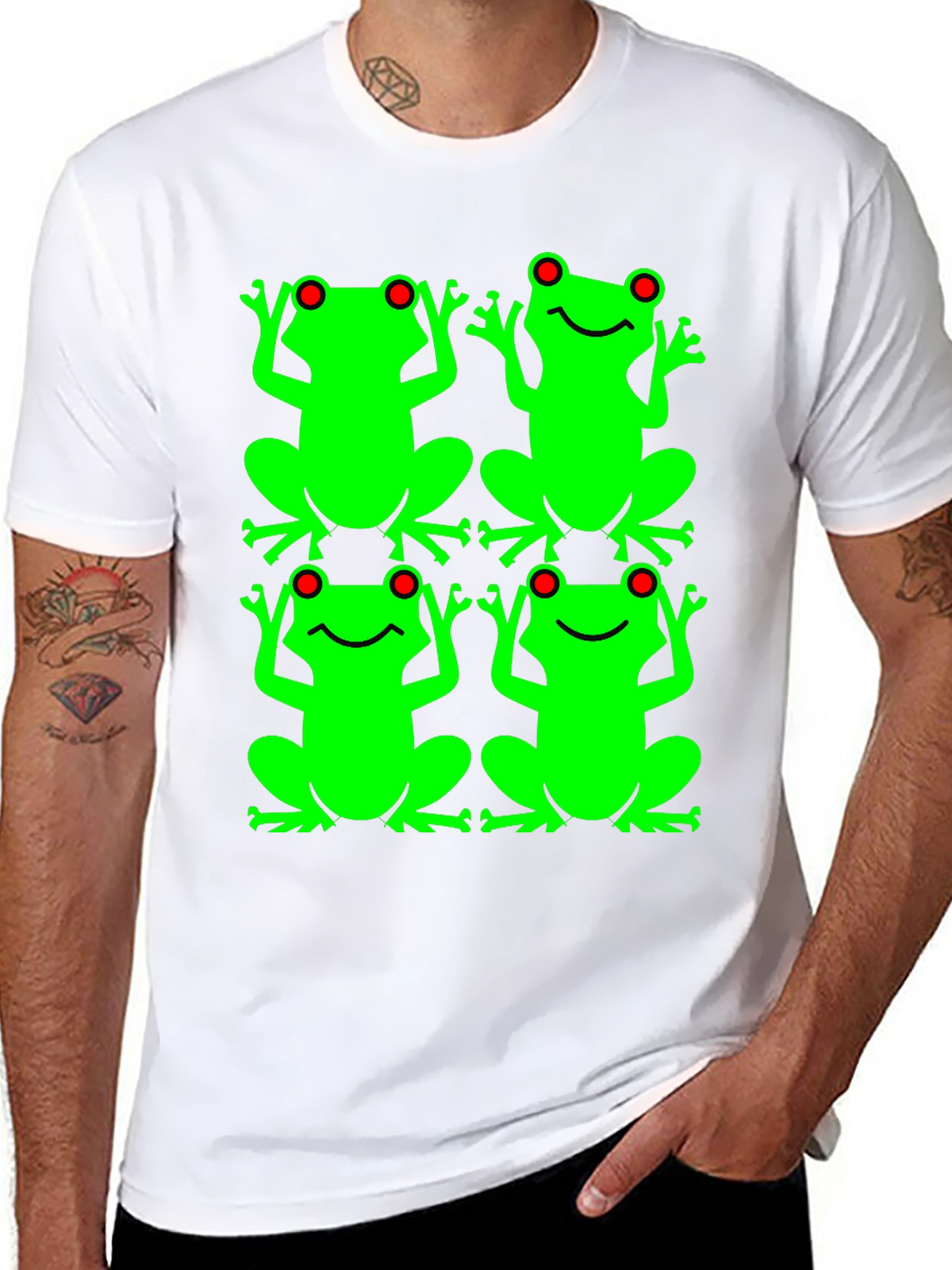 Frog Pattern Graphic T-Shirt