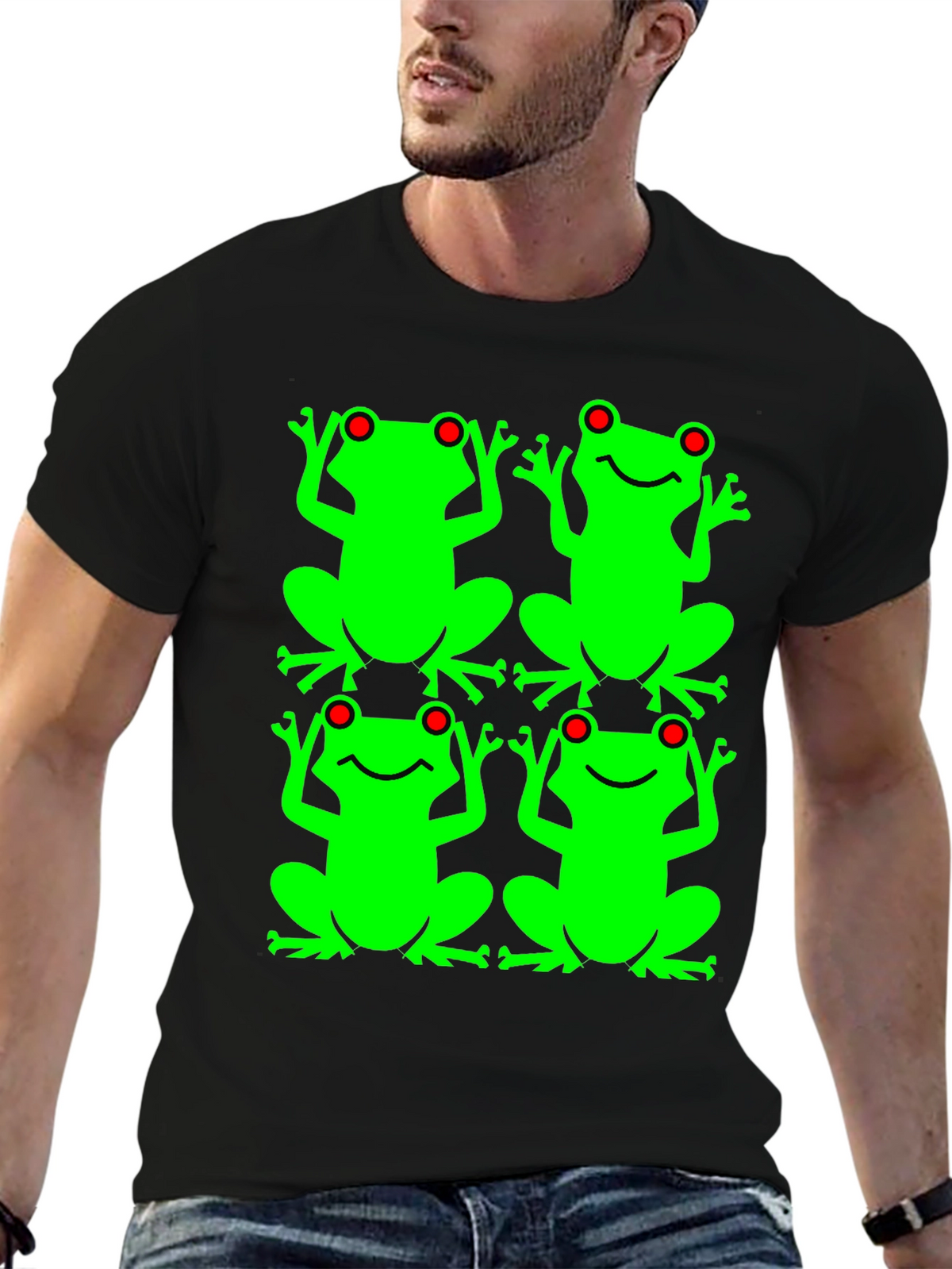 Frog Pattern Graphic T-Shirt