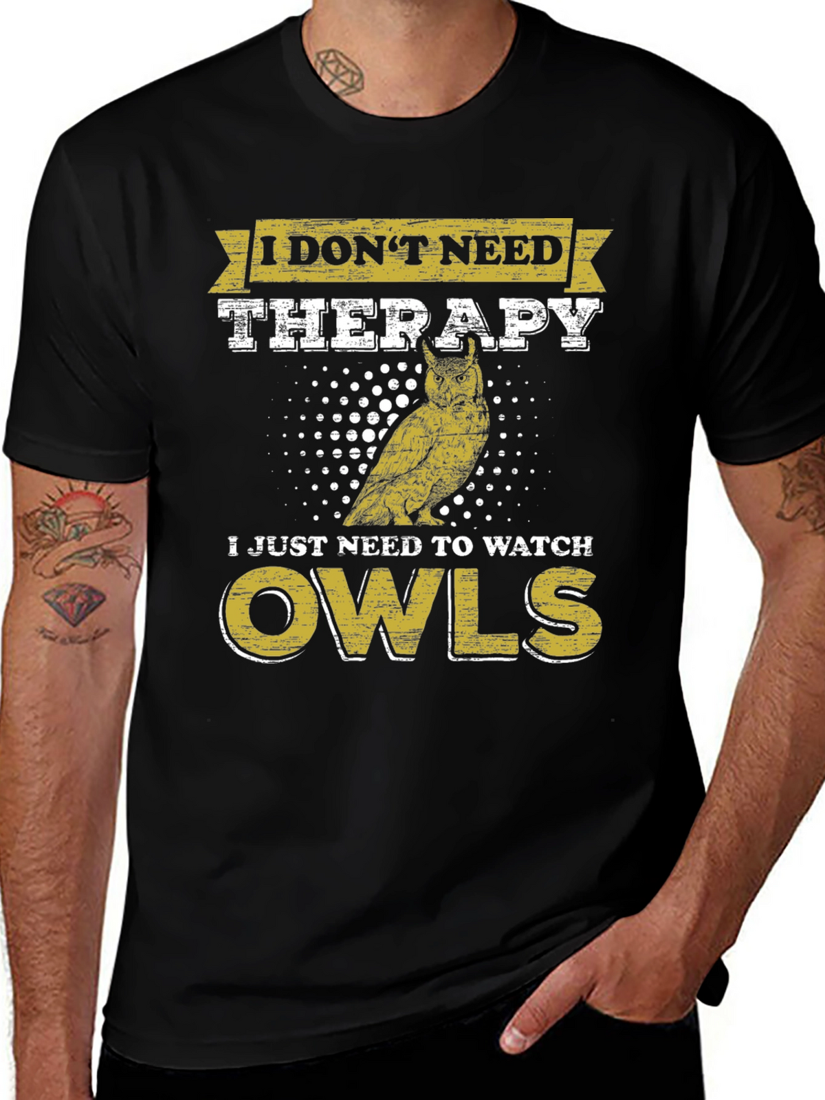 Funny Owl Lover T-Shirt: No Therapy Just Owls!