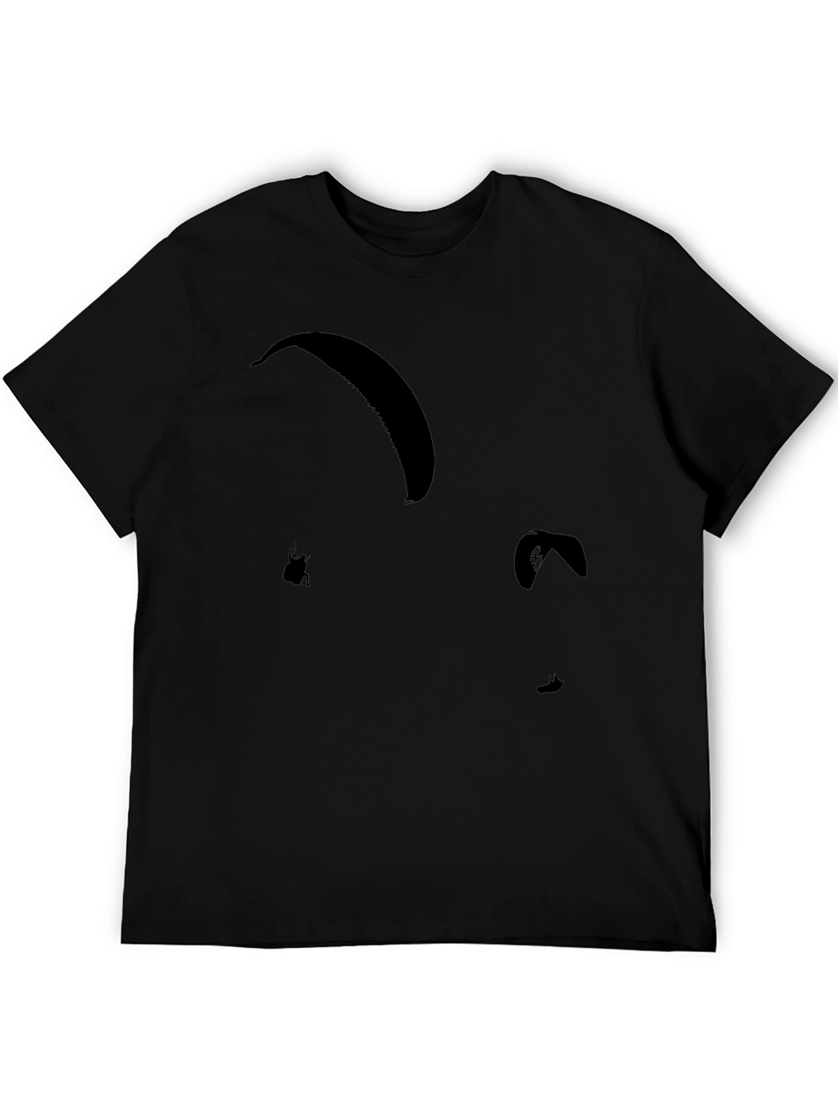 Black Paragliding T-Shirt for Extreme Sports Lovers
