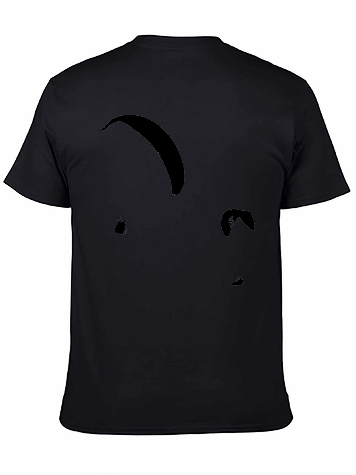 Black Paragliding T-Shirt for Extreme Sports Lovers