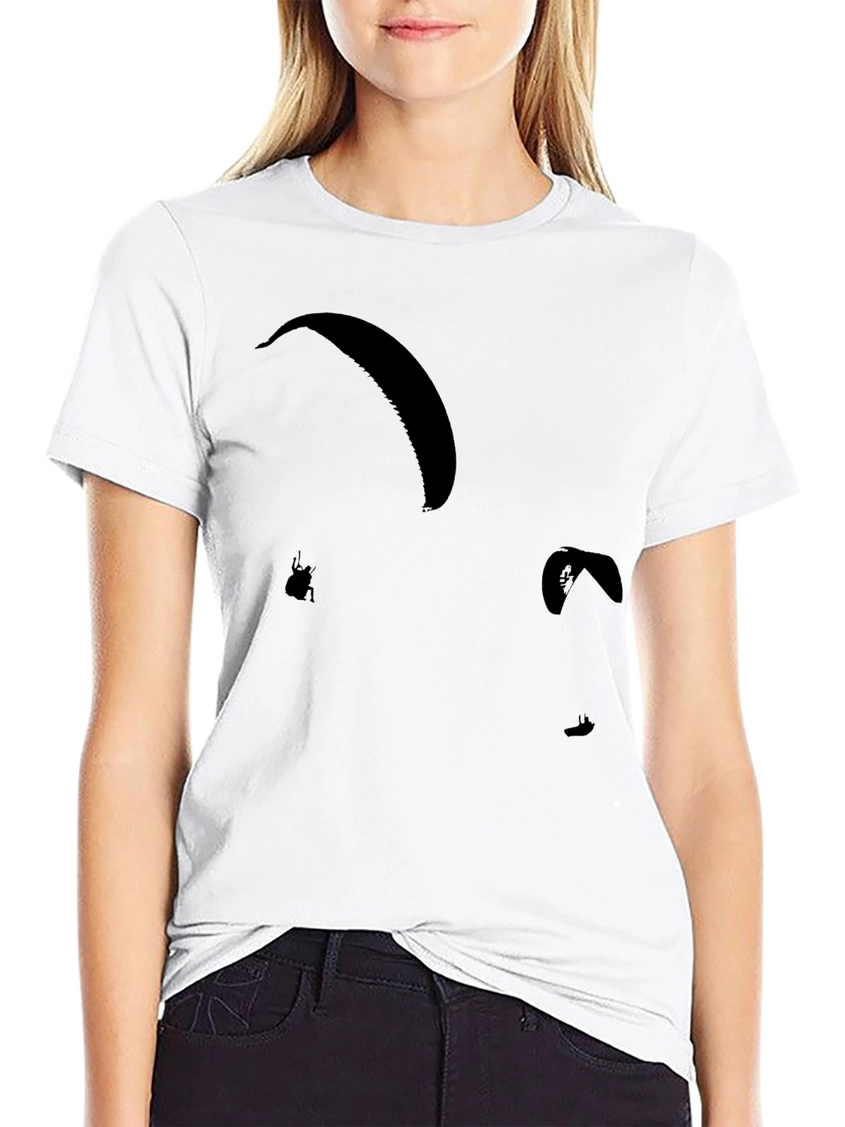 Black Paragliding T-Shirt for Extreme Sports Lovers