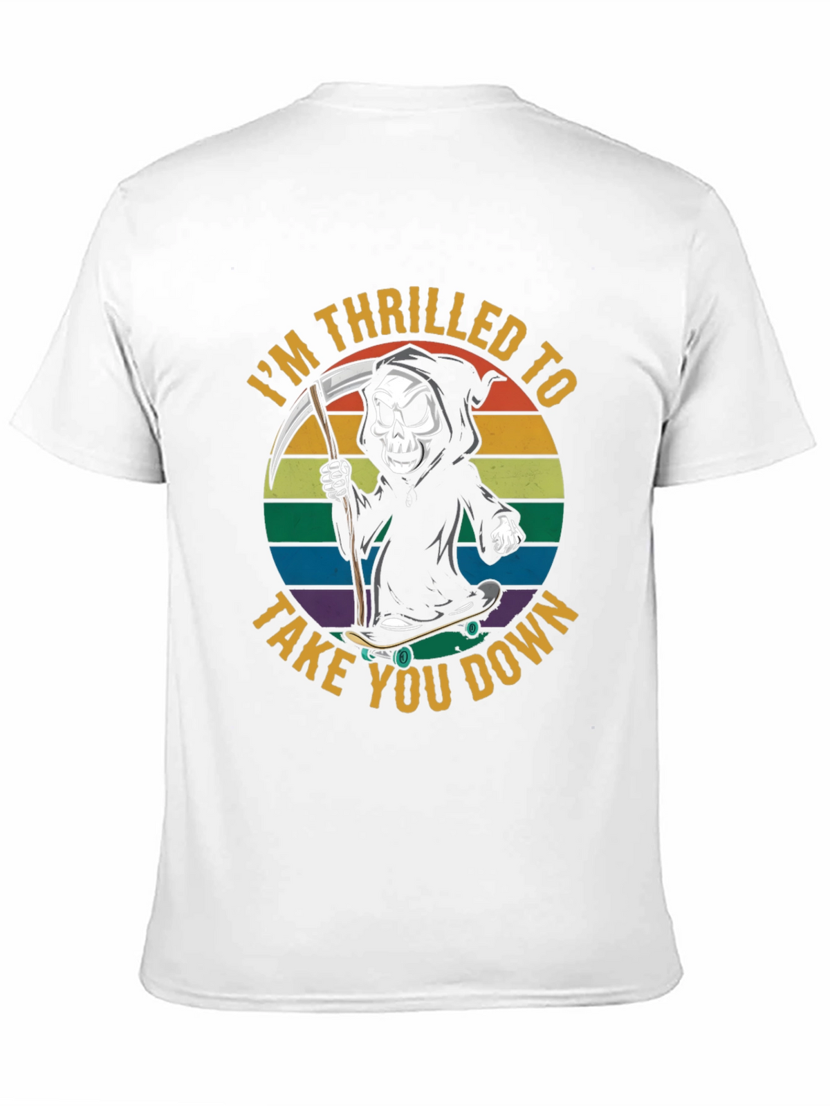 Thrilled Grim Reaper Skateboard T-Shirt