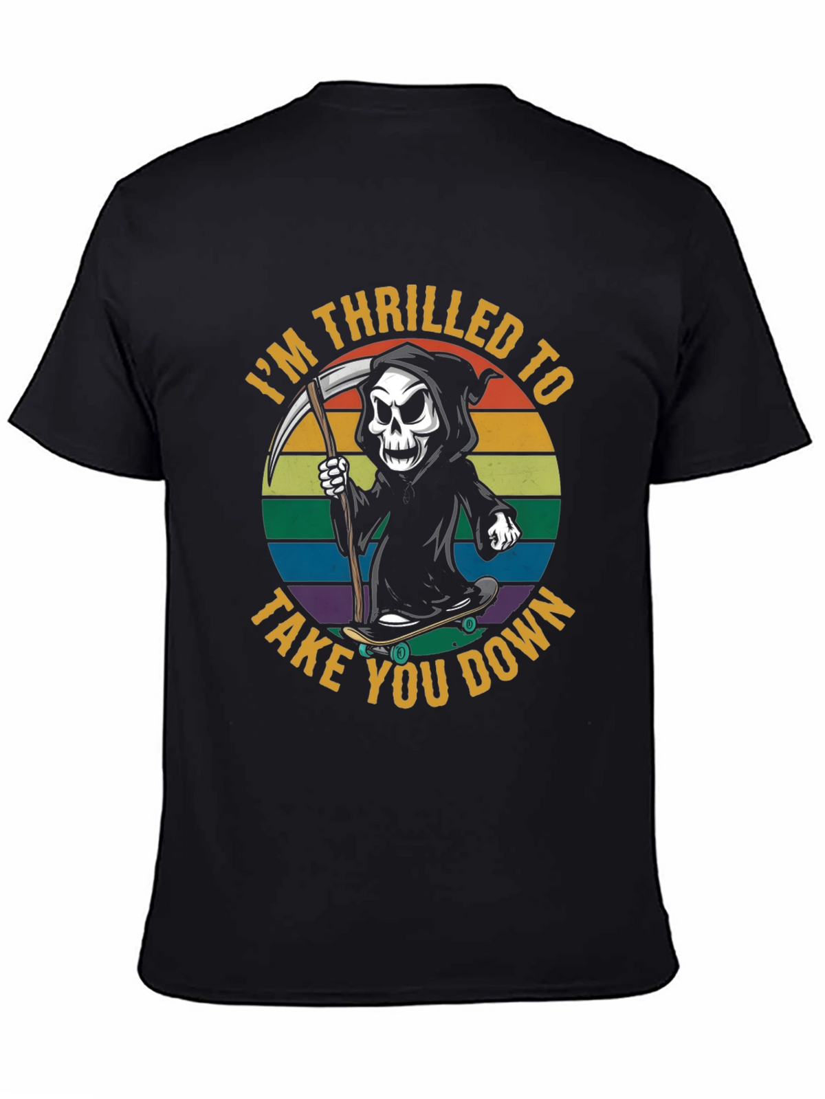 Thrilled Grim Reaper Skateboard T-Shirt