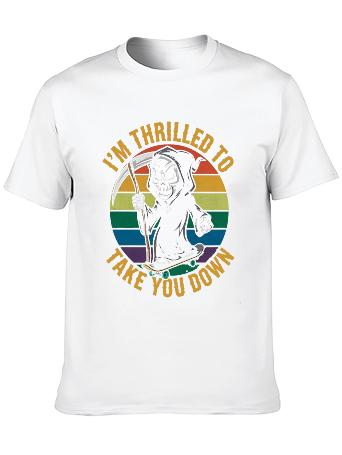 Thrilled Grim Reaper Skateboard T-Shirt