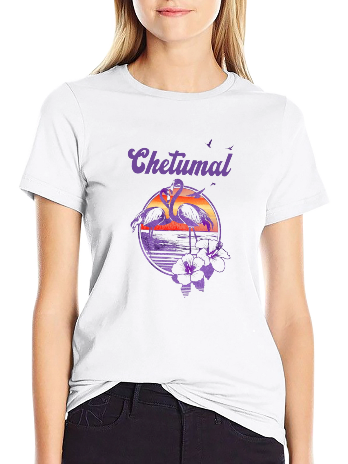 Chetumal Flamingo Sunset T-Shirt