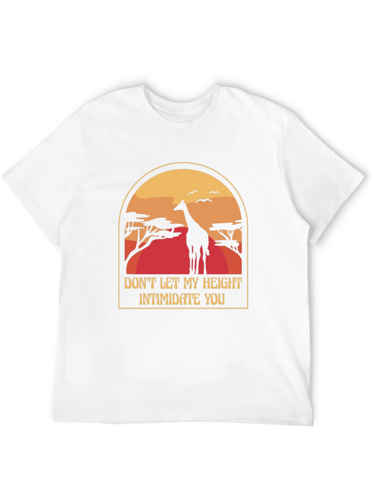 Giraffe Height Funny Black T-Shirt