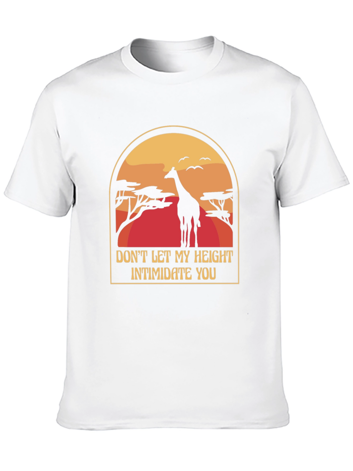 Giraffe Height Funny Black T-Shirt