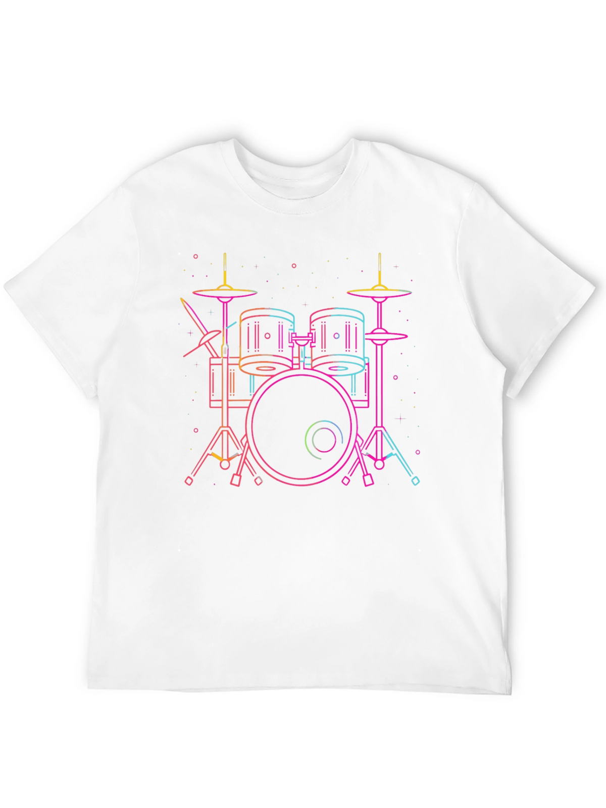 Neon Drum Set Black Tee - Music Lovers Must-Have!