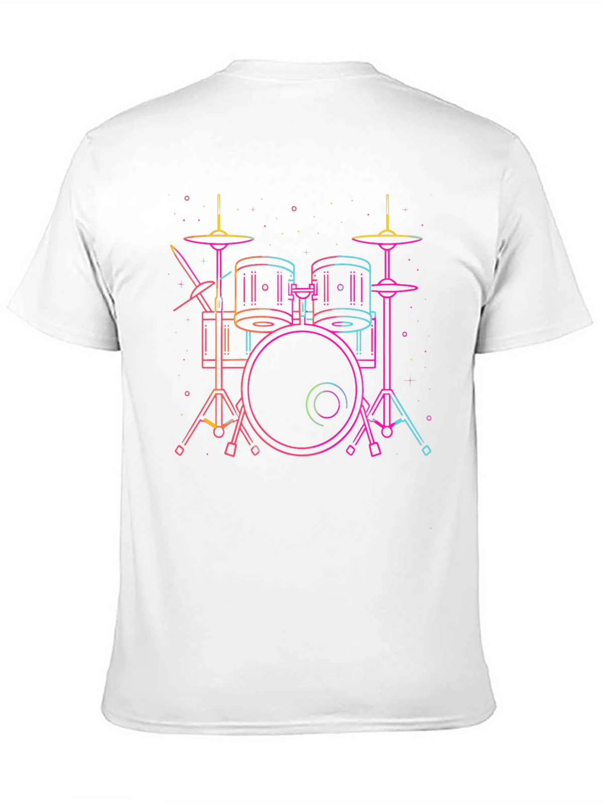 Neon Drum Set Black Tee - Music Lovers Must-Have!