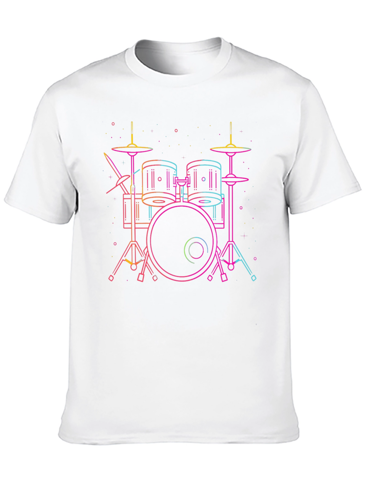 Neon Drum Set Black Tee - Music Lovers Must-Have!
