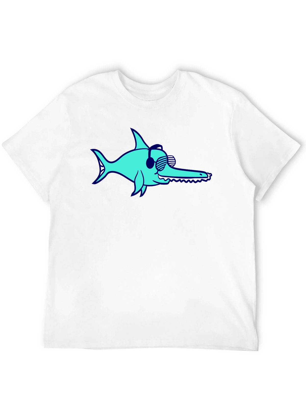 Funny Sawfish with Headphones T-Shirt