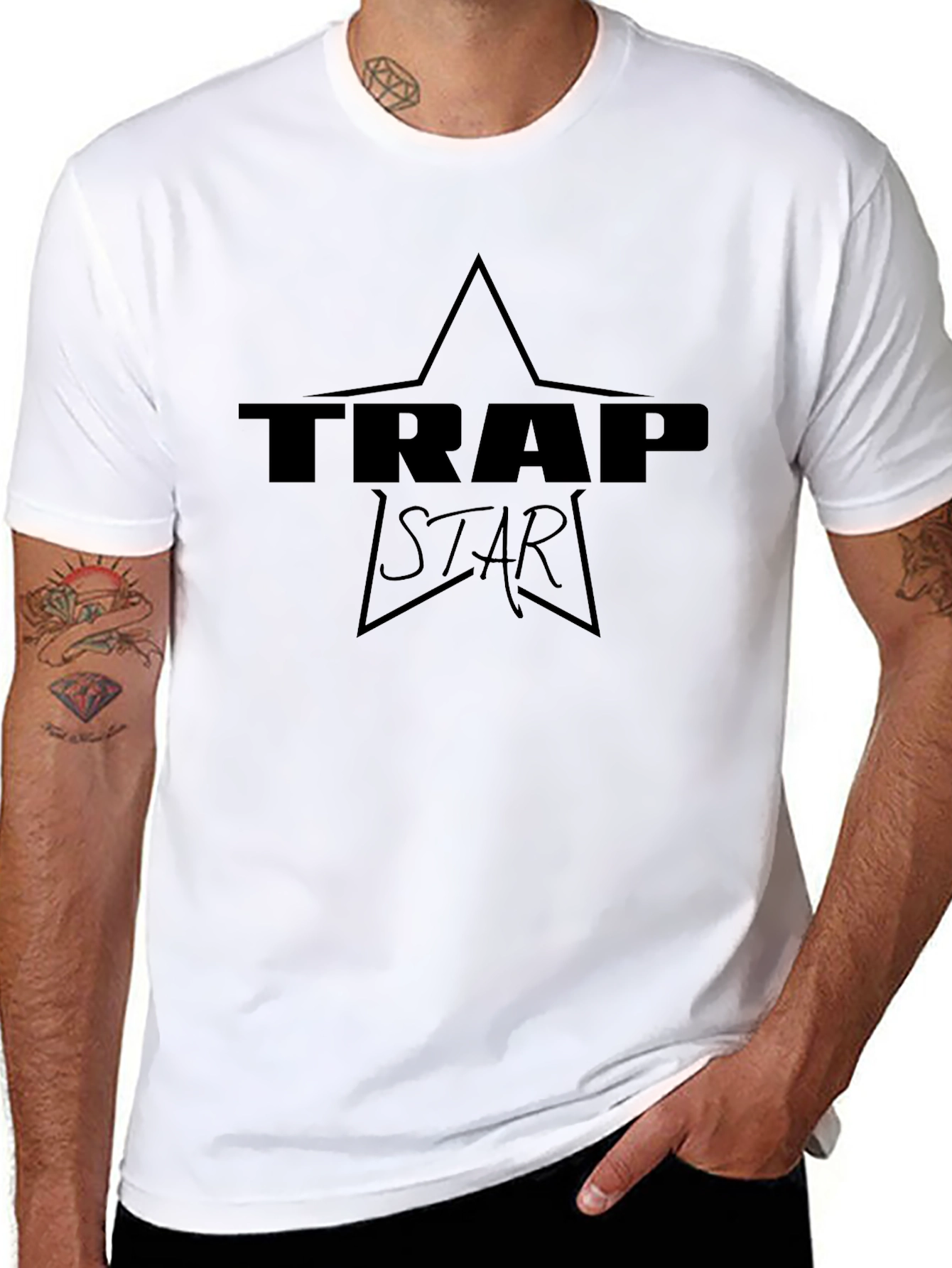Trap Star Graphic Tee - Mens Black T-Shirt