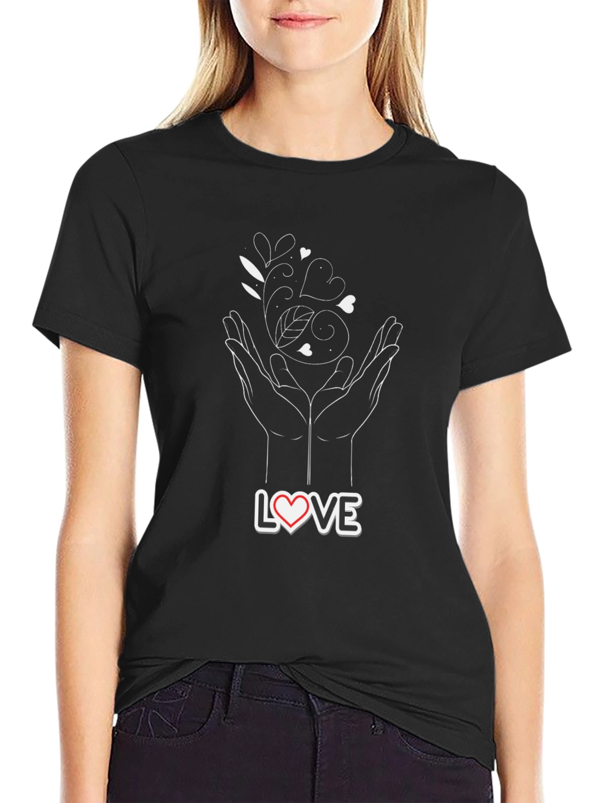 Love Hands Graphic Tee - Black T-Shirt