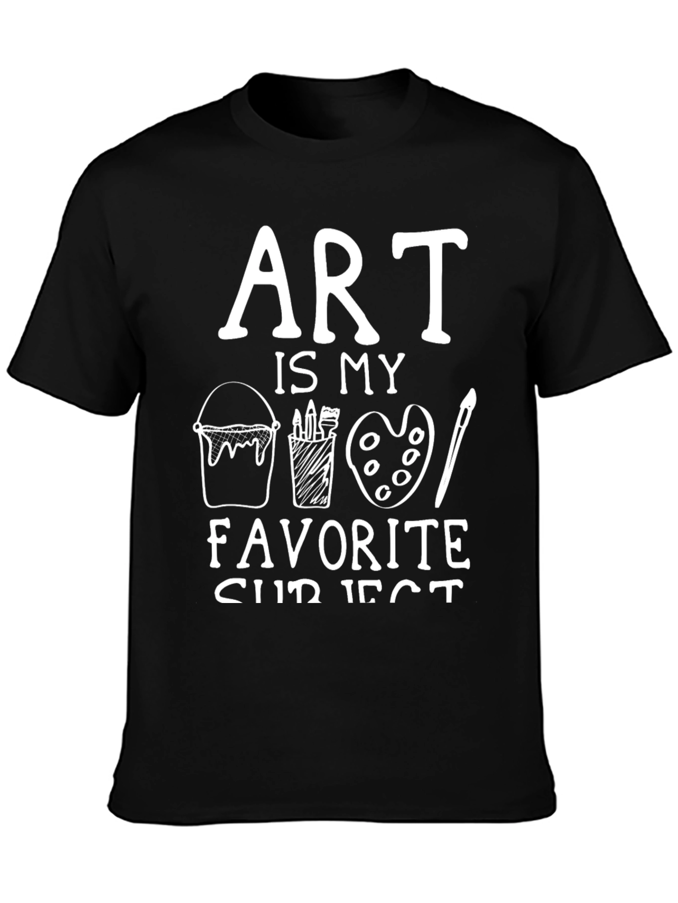 Art Is My Favorite Subject Black Graphic Tee