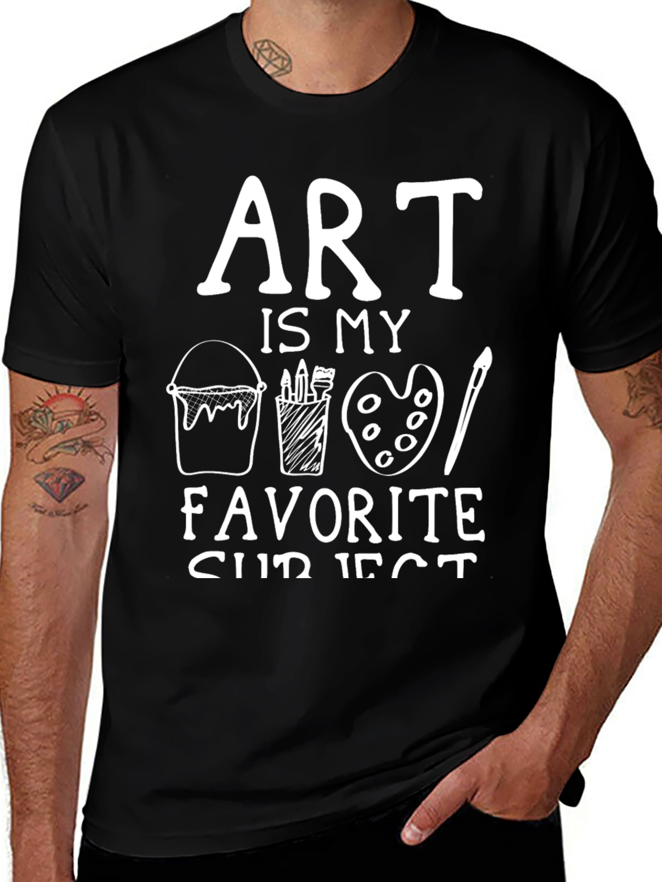 Art Is My Favorite Subject Black Graphic Tee