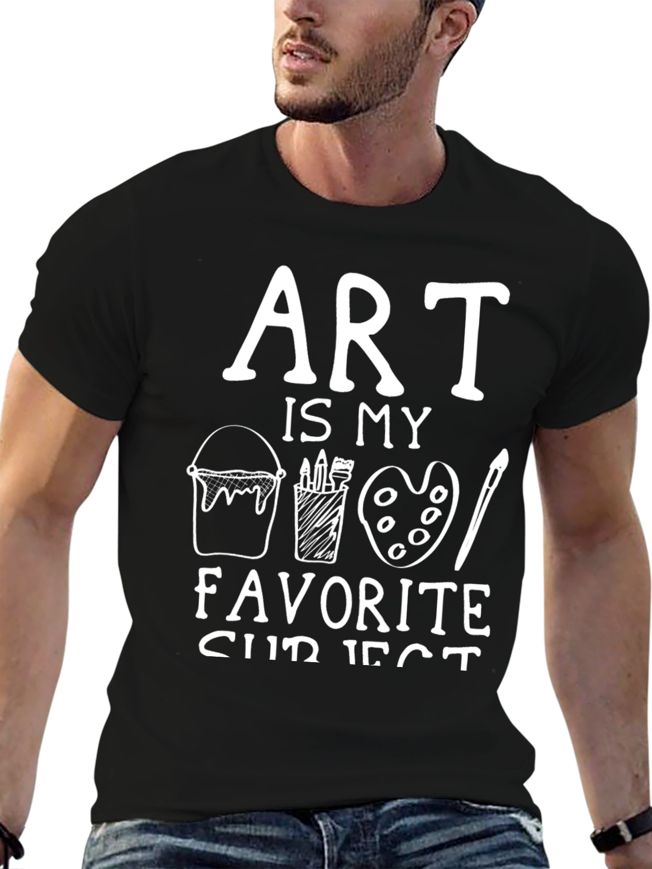 Art Is My Favorite Subject Black Graphic Tee