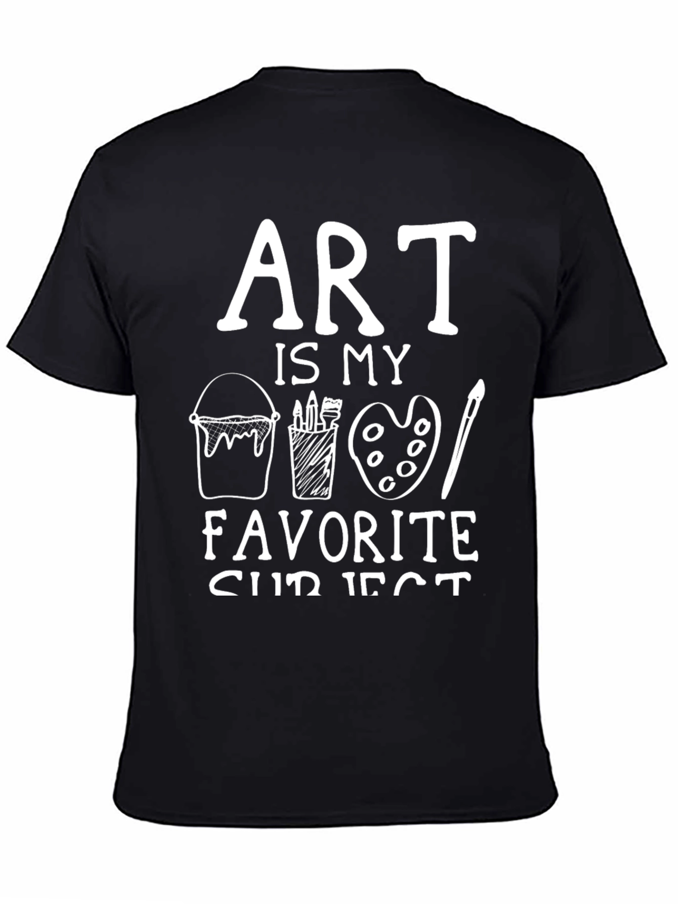 Art Is My Favorite Subject Black Graphic Tee