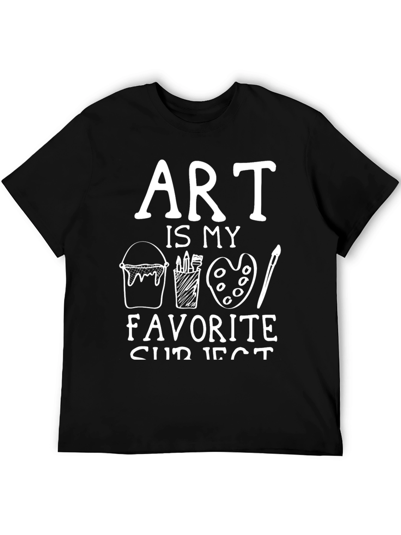 Art Is My Favorite Subject Black Graphic Tee