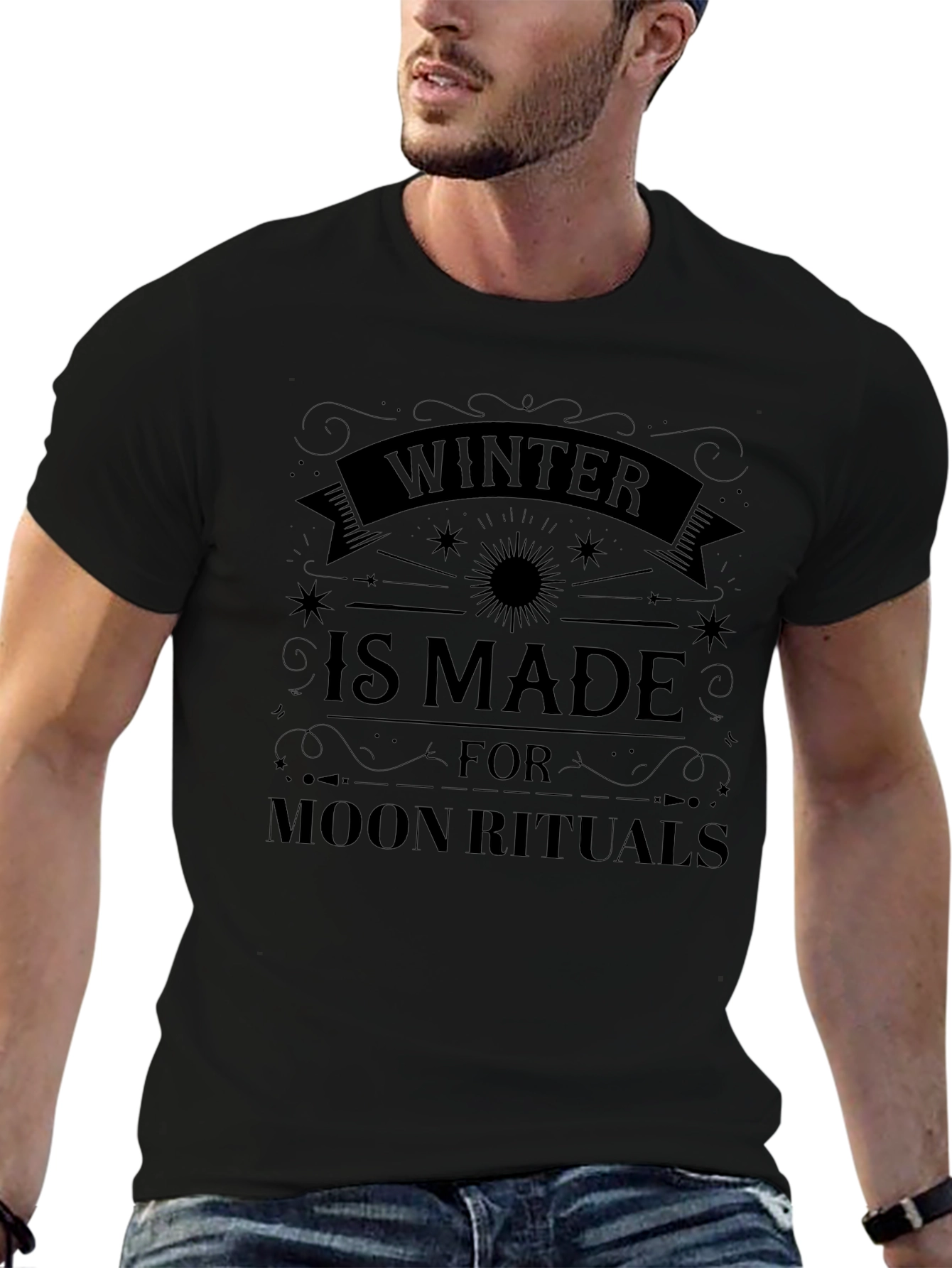 Winter Moon Rituals Graphic T-Shirt - Black
