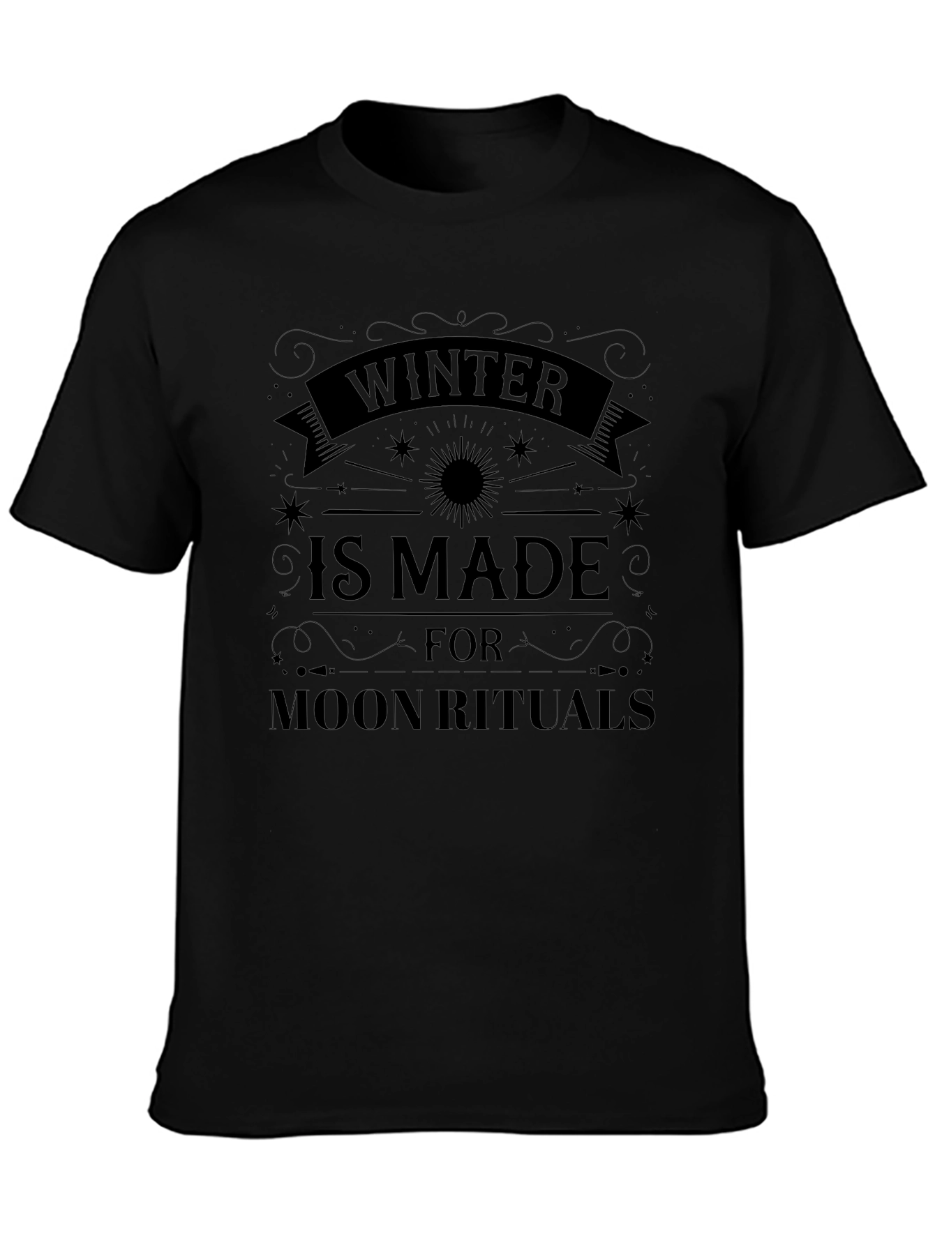 Winter Moon Rituals Graphic T-Shirt - Black
