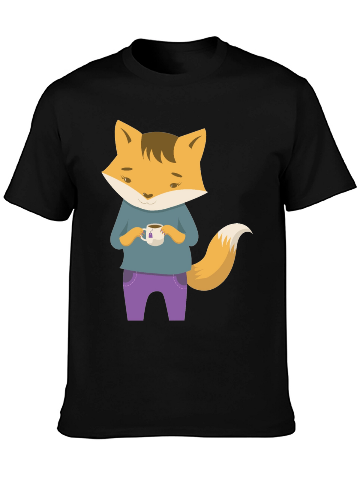 Fox Tea T-Shirt - Cute Cartoon Fox Design