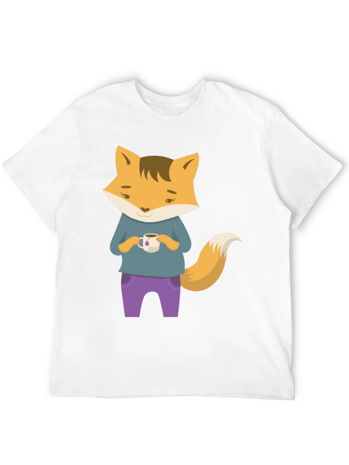 Fox Tea T-Shirt - Cute Cartoon Fox Design