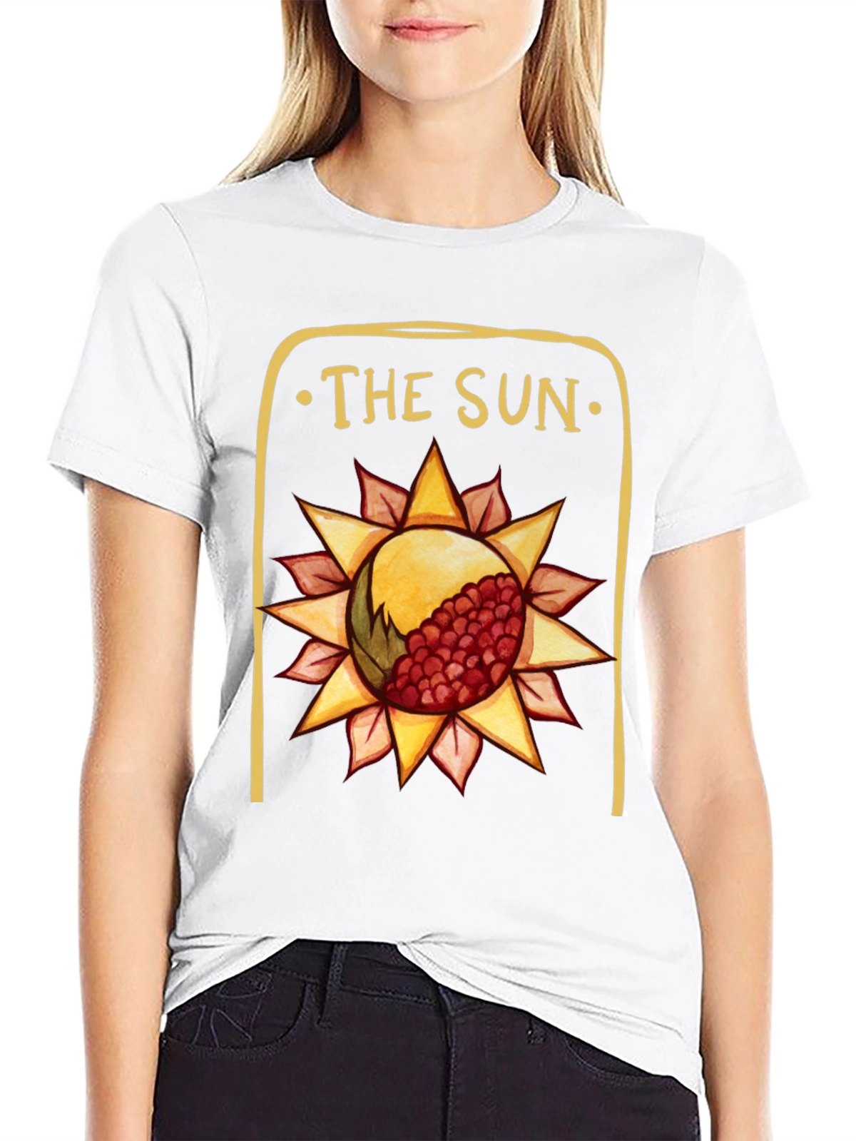 The Sun Tarot Card Graphic Tee - Black