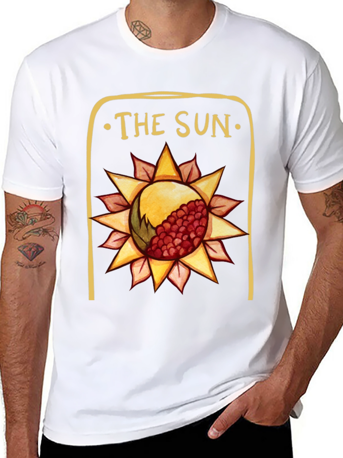 The Sun Tarot Card Graphic Tee - Black