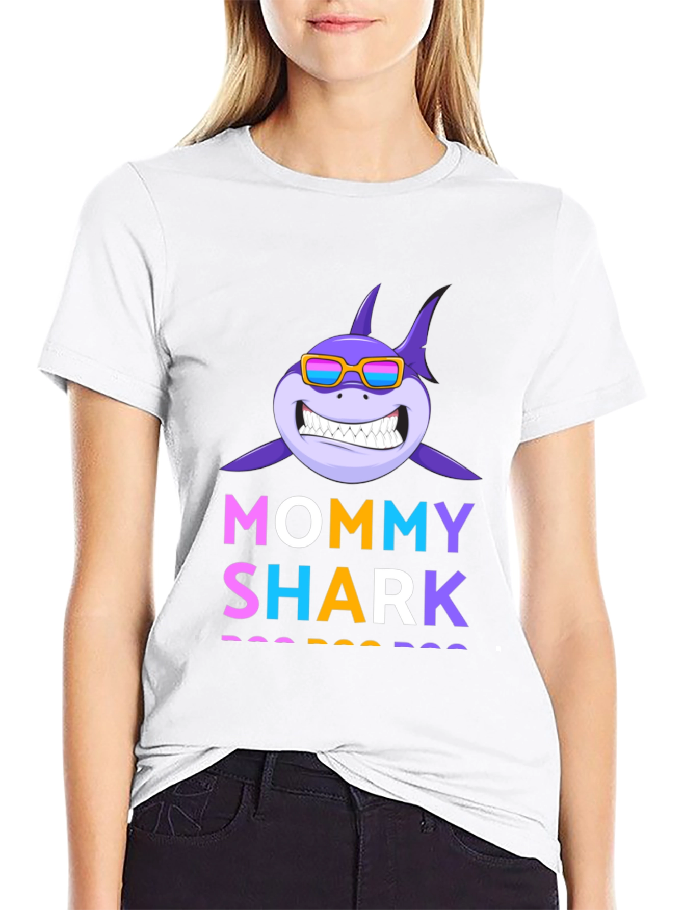 Mommy Shark Graphic Tee - Fun Family Apparel