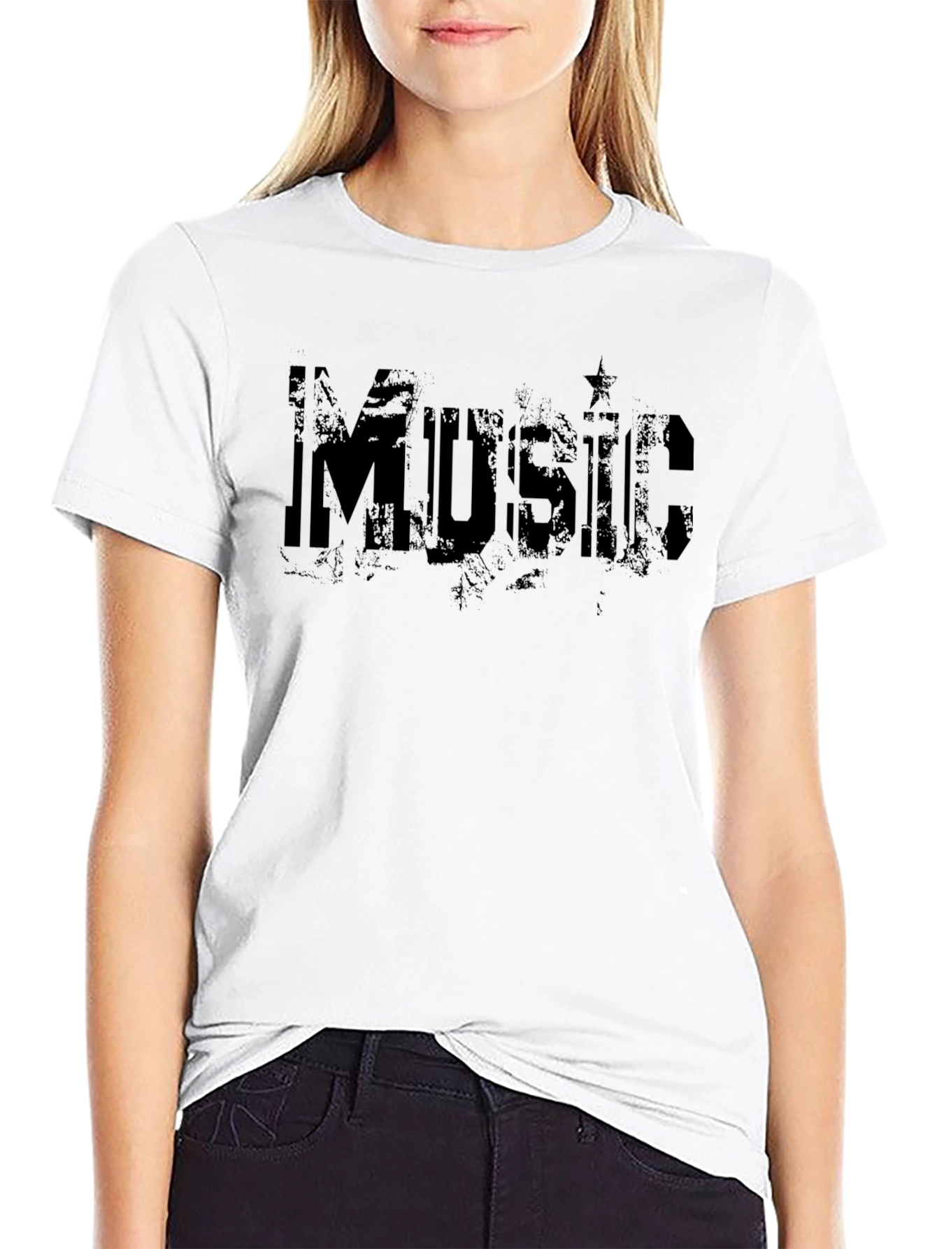 Grunge Music Graphic Tee - Black Cotton Comfort