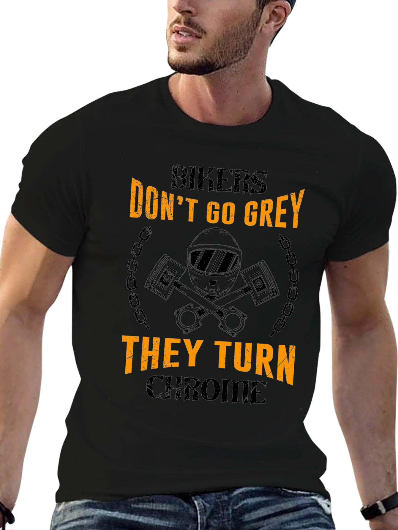Bikers Dont Go Grey T-Shirt - Chrome Edition