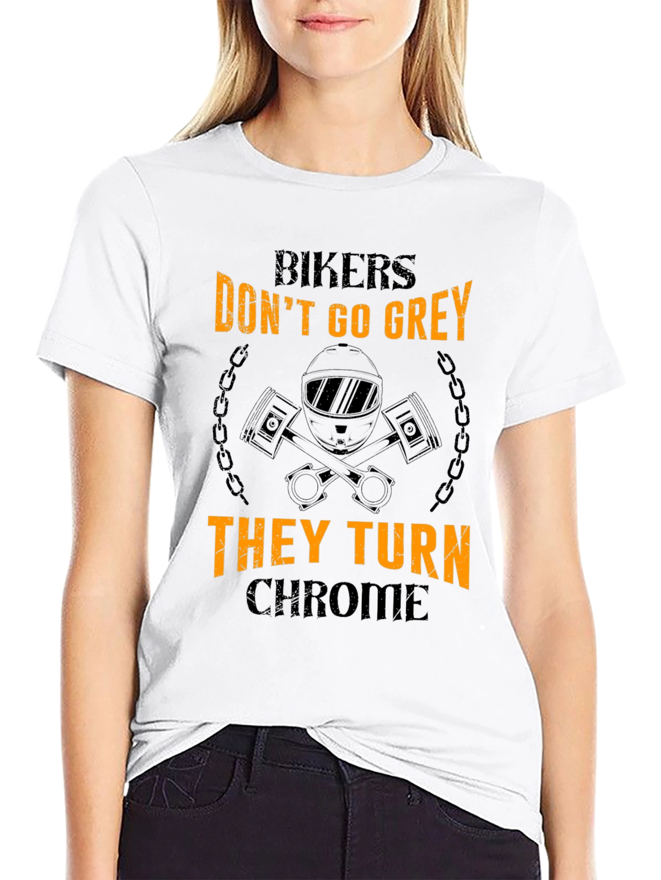 Bikers Dont Go Grey T-Shirt - Chrome Edition